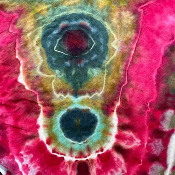 Tie Dyed Unisex T-shirt - Geode Ice Dye - Pink Green - Handmade (2XLarge) - Picture 11 of 12